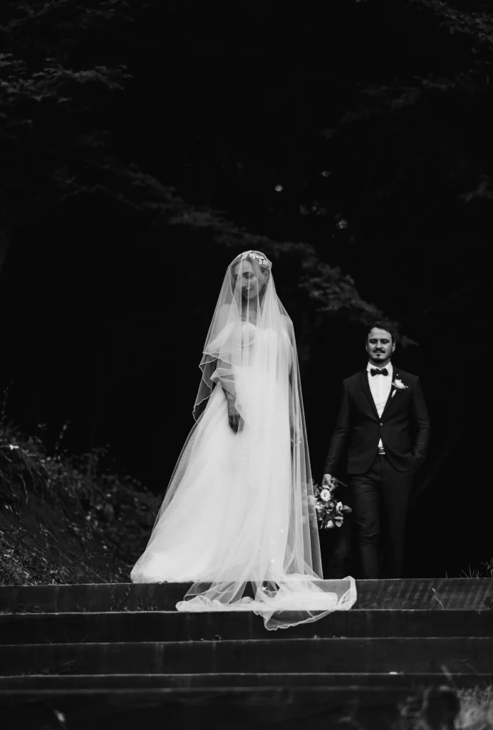 Wedding in a church in the woods