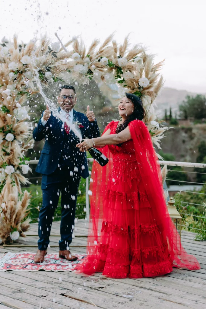 Muslim and Chistian couple at a wedding in Georgia