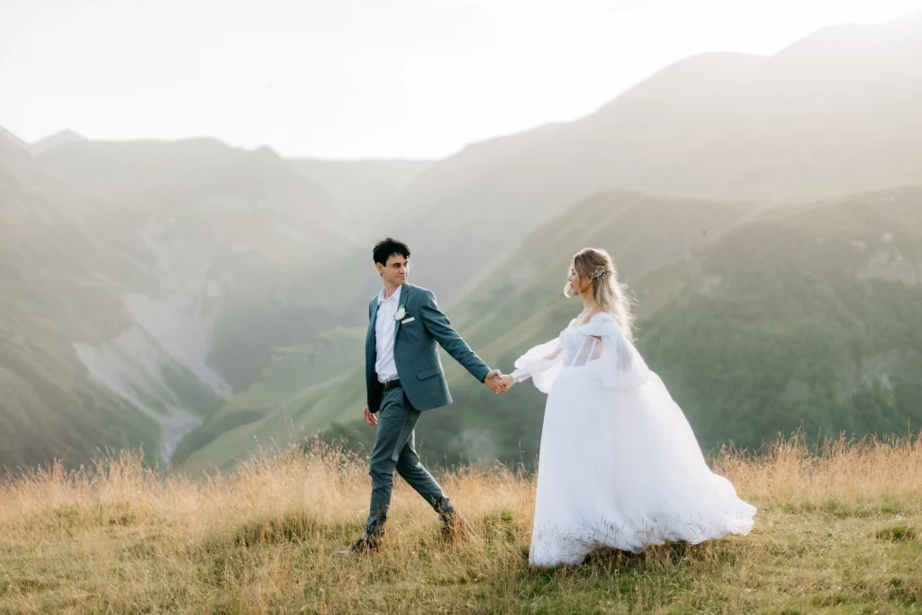 Summer wedding in the mountains in Georgia