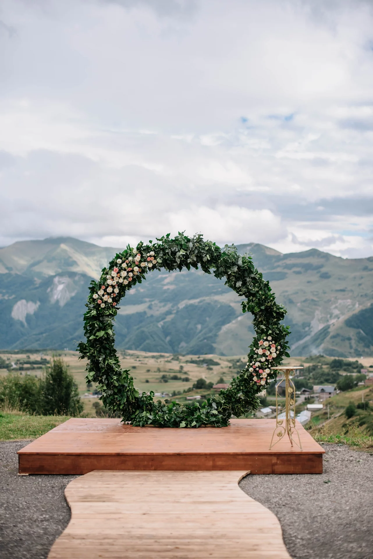 Arch for a wedding in the mountains of Georgia