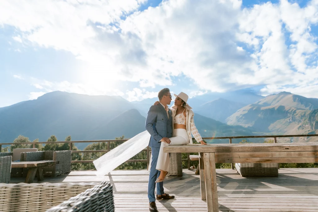 A wedding in the Georgia mountains in the summer