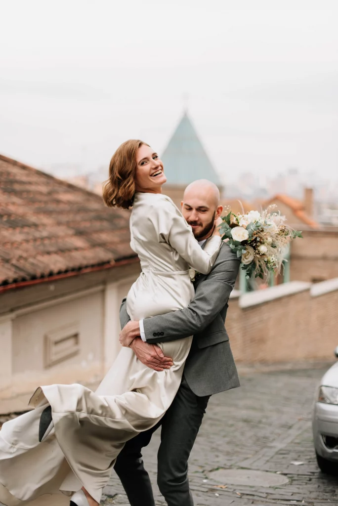 Happy newlyweds in Georgia