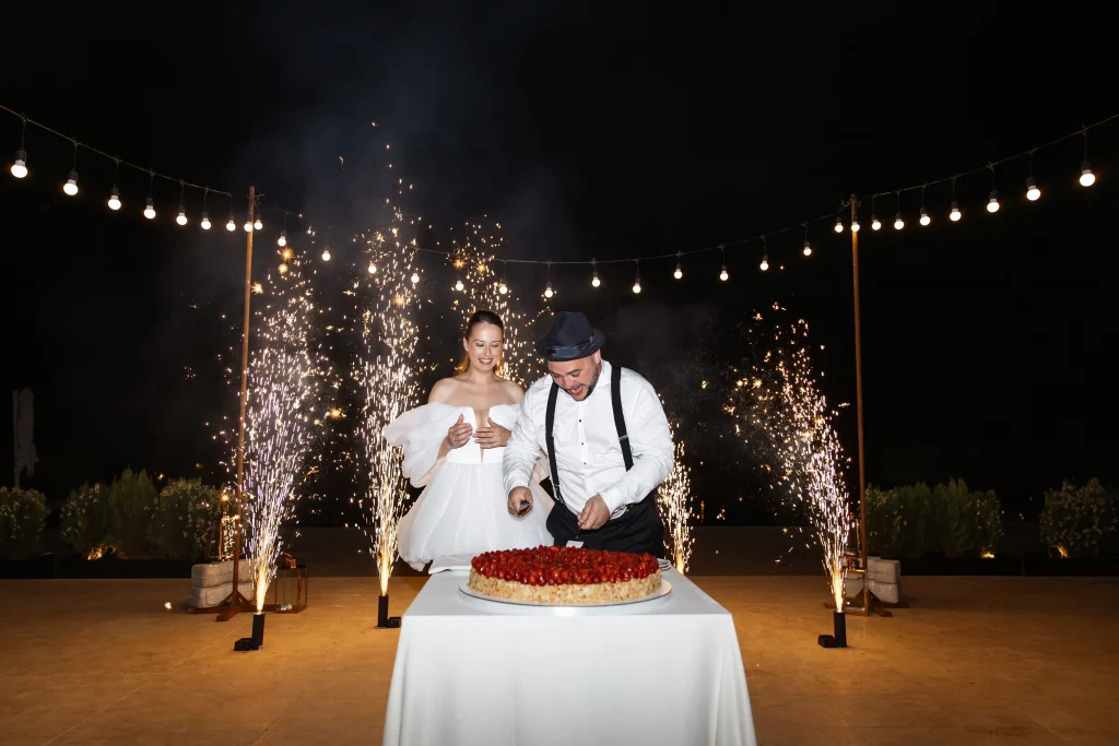 Wedding with fireworks in Georgia