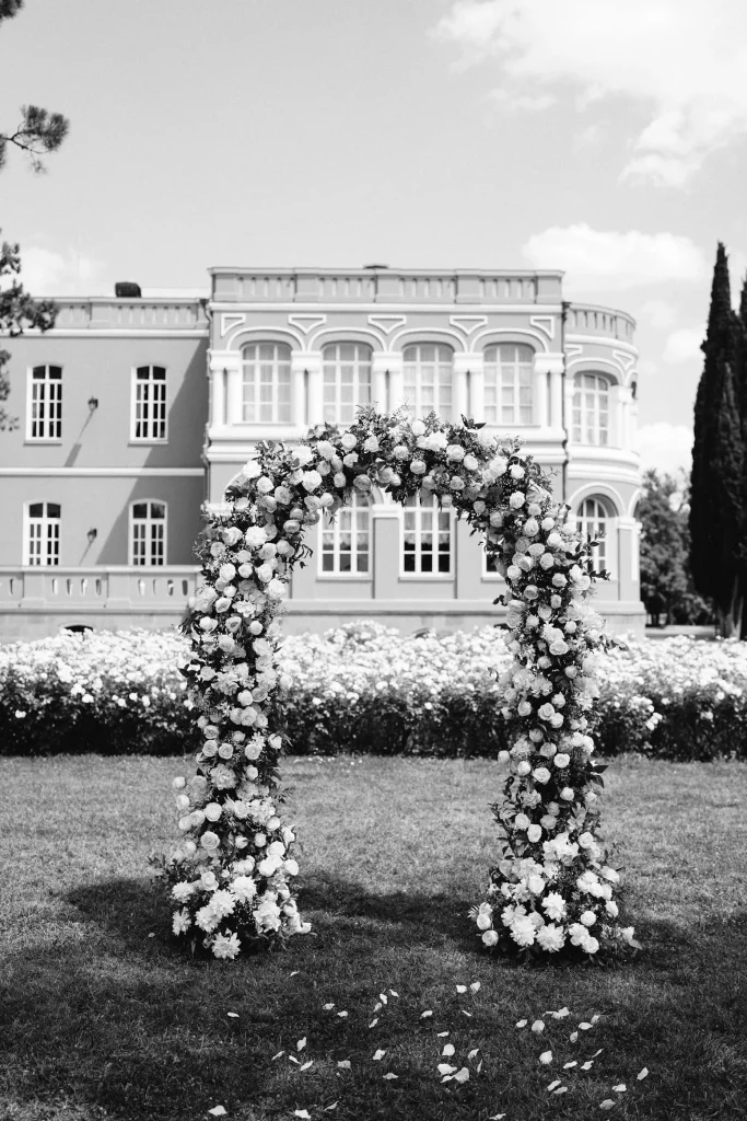 Wedding Arch at Chateau Mukhrani in Georgia