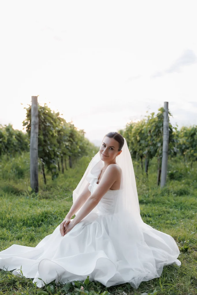 A bride in a vineyard in Georgia