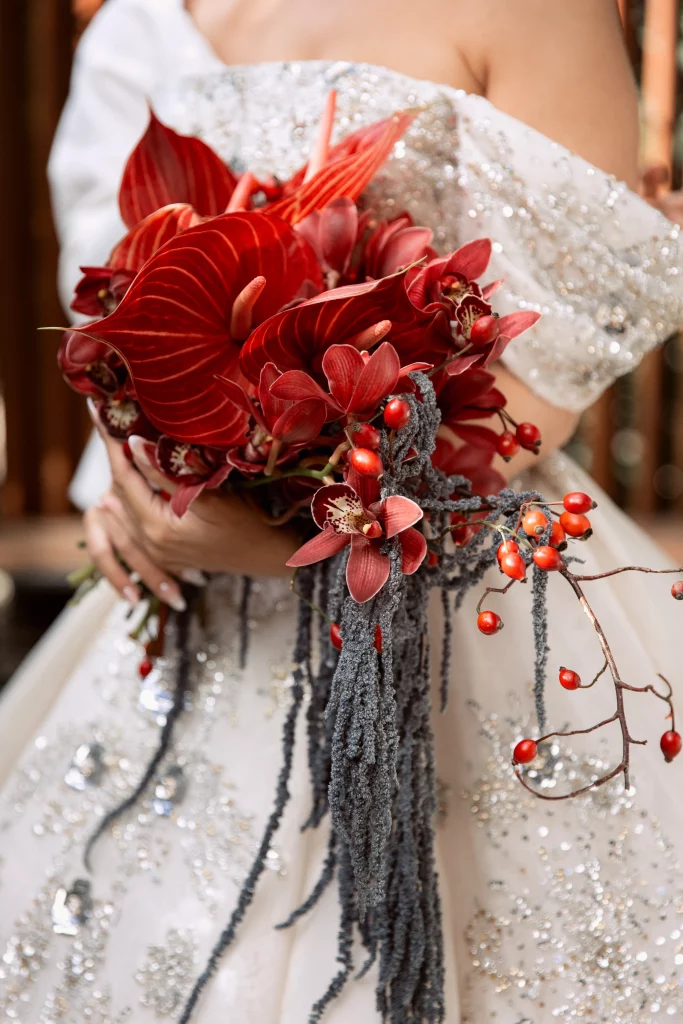 Bridal bouquet at a wedding at Tsinandali Estate in Georgia