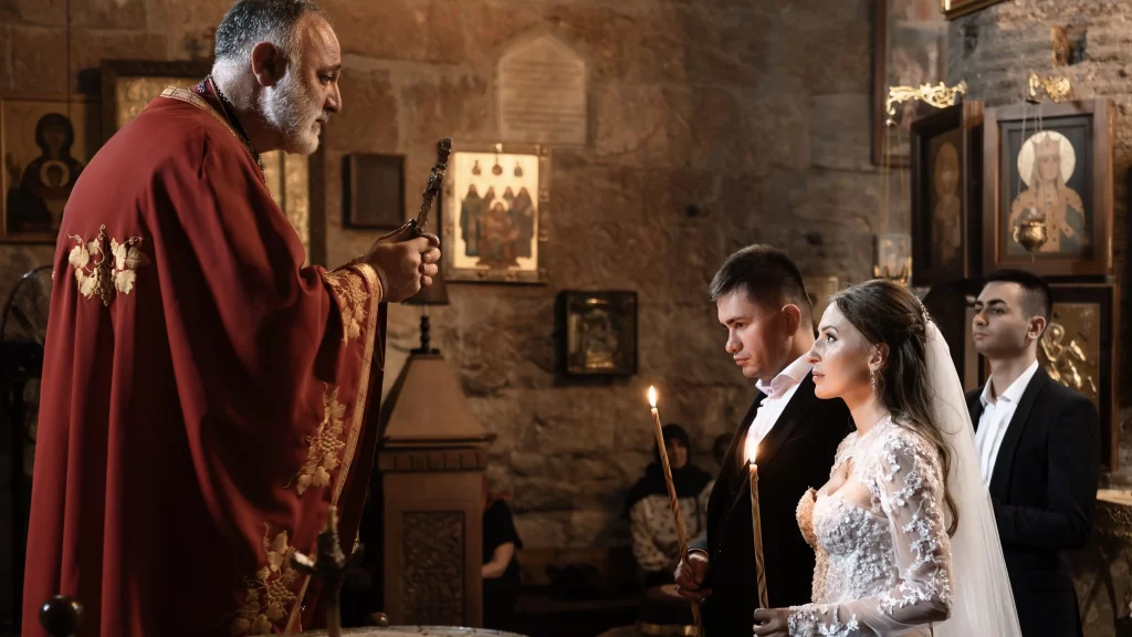 Wedding in a church in Georgia